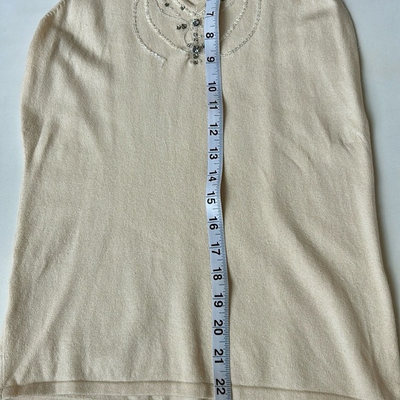 Ann Taylor Ivory V Neck Knit Sequin Top - Picture 7 of 7